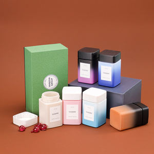 Etiqueta personalizada, botella de suplemento de <span class=keywords><strong>Farmacia</strong></span> de vidrio cuadrado púrpura vacía, contenedor de cápsulas, tapón de rosca, <span class=keywords><strong>tratamiento</strong></span> de superficie de serigrafía - Product Image 1