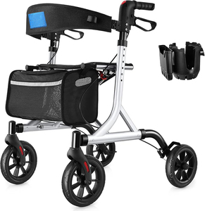 Asiento cómodo dorado Plegable Rolling Walker Rollator <span class=keywords><strong>Asistente</strong></span> móvil portátil para ancianos con diseño plegable - Product Image 3