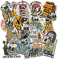 Patchs brodés personnalisés style punk squelette, idéaux pour vestes, vêtements à manches courtes, décoration DIY pour sacs à dos et vestes