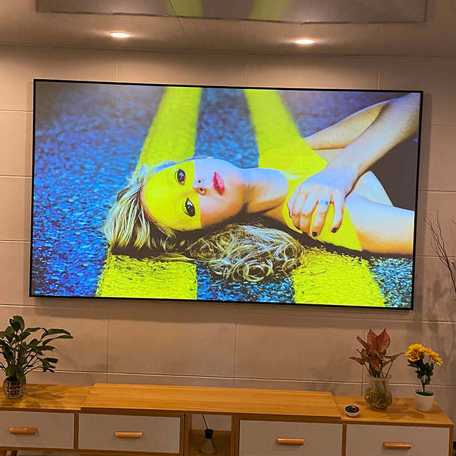 High Quality 84/92/100/110/120/133/150 Inch Grey Crystal ALR Fixed Frame Projector Screen Wall Mounted Projection Screen 16:9