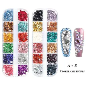 2023 Hot Selling Flat Rhinestone Nail Art Resin Charms 3D Design Nail Acrylic Rhinestones For Nails