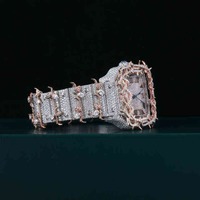 Montre de luxe de qualité supérieure sertie de diamants, avec bracelet en acier inoxydable, étanche, à quartz, pour homme, usage traditionnel, pour l'exportation