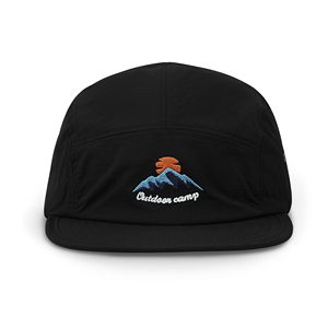 Casquette de cyclisme légère et respirante en polyester imperméable, style sport d'été, à 5 panneaux et visière plate, idéale pour le camping - Product Image 2