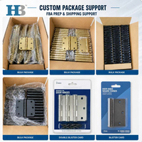 Bisagras de puerta de 3-1/2" con esquina de 5/8" de radio, de 5 nudillos, de mortaja completa, US4, de latón satinado, a granel, para puertas de madera