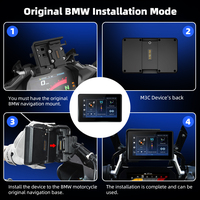 BMW için 5 İnç Moto GPS Navigasyon, Android 14.0 4G+64G Kablosuz Carplay Android Auto 1000nit IP67 Su Geçirmez Motosiklet Ekranı