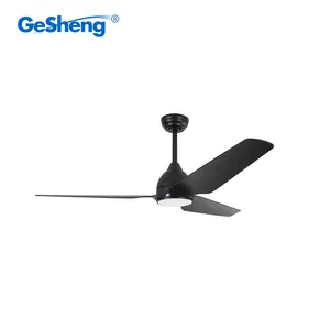 Modern Living Room Home Decorative DC Motor 3 ABS Blades Remote Control Silent Black Led Ceiling Fan With Light