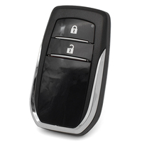 Coque de clé de voiture de remplacement premium à 2 boutons, noire, avec lame non taillée, pour télécommande de véhicule à entrée sans clé par proximité