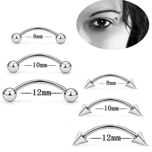 High Quality Fashion Titanium F136 Titanium Externally Threaded Eyebrow Gio Metals Piercing Jewelry