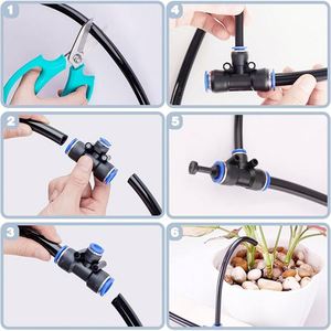 Buse d'atomisation rotative universelle 8 mm, arroseur réglable pour refroidissement et humidification, kit d'irrigation en plastique - Product Image 3