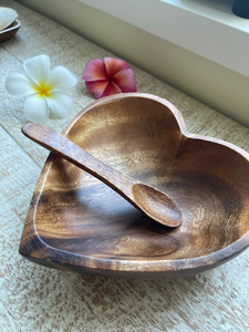 ชามไม้รูปหัวใจทำด้วยมือพร้อมช้อนชามสมูทตี้ชุดของขวัญสำหรับห้องครัวบ้านที่สมบูรณ์แบบสำหรับของขวัญ - Product Image 3