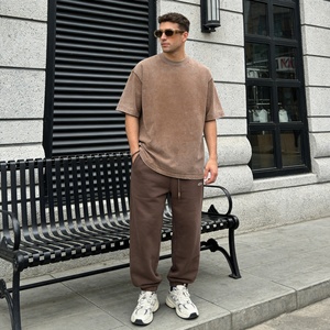 Camiseta personalizada de algodón 100% de alto gramaje, lavada, de bajo precio, estilo vintage, oversize, en blanco, desgastada, estilo streetwear para hombre, modelo TKAN1038D - Product Image 1