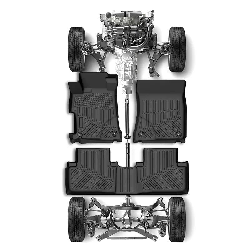 Accessoires d'intérieur de voiture 3D TPE Tapis de sol de voiture Cargo Liner pour Chery Tiggo 4 Pro 2017-2023 Tapis de voiture Tapis de coffre