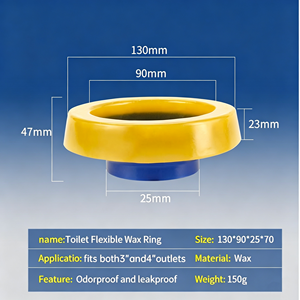High Elastic Anti-Leak Toilet <b>Wax</b> Ring Factory Price 3-4 Inch Pipe Flange <b>Sealing</b> Ring for Bathroom Use - Product Image 5