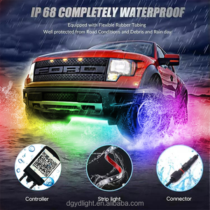 Bộ 6 Chiếc Đèn Xe Hơi Phát Sáng Màu Dream Chasing 50Cm 120Cm Dải Đèn LED Phát Sáng Dưới Ánh Sáng Điều Khiển Từ Xa Ứng Dụng Chống Nước - Product Image 4