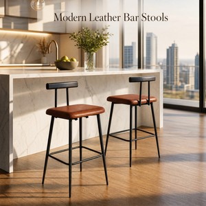 Modern Counter Height bar <strong>Stools</strong>, <strong>Kitchen</strong> <strong>Island</strong> <strong>with</strong> Footrest Industrial bar Chairs, Bars, Cafes - Product Image 5