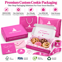 Boîte d'emballage pour biscuits en carton ondulé rose de qualité alimentaire avec logo personnalisé, boîtes à biscuits avec logo en gros pour les petites entreprises de boulangerie