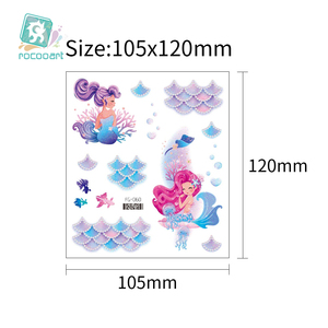 Tatuaggi Temporanei Impermeabili per Bambine Disegni di Unicorno Animali <span class=keywords><strong>Sirena</strong></span> per Feste di Compleanno Colore Glitterato - Product Image 3