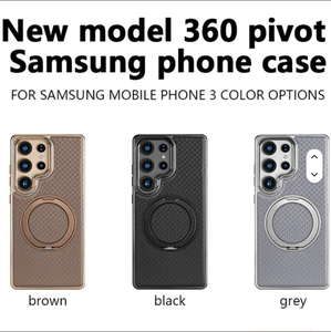 Étui de téléphone magnétique en cuir PU de placage de luxe pour <span class=keywords><strong>Samsung</strong></span> S23 S24 S25 Ultra Plus avec support d'anneau de rotation à <span class=keywords><strong>360</strong></span> ° couverture antichoc - Product Image 2