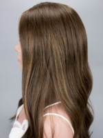 Peluca Brasileña de Cabello Humano con Nudos Judíos, Ondas Suaves, Color Marrón con Reflejos, Top de Encaje HD, Pequeña, 180% de Densidad, para Uso Diario Femenino