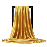 Écharpe en soie carrée personnalisée de luxe avec imprimé mors de cheval, 90 cm, châle en satin bleu pour cadeaux promotionnels et mode