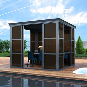 <span class=keywords><strong>Abri</strong></span> de jardin Gazebo Moderne Gris Flat Top Outdoor Sun Room Durable House - Product Image 4