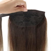 Extensions de cheveux humains en queue de cheval à clipser 100% vraies, indiennes et russes