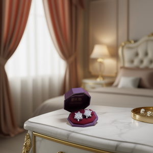 Omvoorshwionb Co Orecchini con diamanti in oro bianco, taglio rotondo brillante, colore D, gioielli da sposa classici naturali da donna - Product Image 2