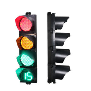 Semafori LED in Materiale PC Giallo-Verde-Rosso con Conto alla Rovescia, Alimentati a Corrente Principale ed Energia Solare per le Incroci - Product Image 1