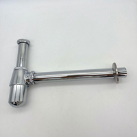 Siphon de vidange de lavabo moderne rond chromé avec siphon intégré pour lavabo de salle de bain