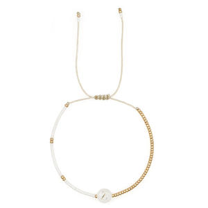Pulsera inicial de concha blanca Natural 2025 para mujer, cuentas de arroz chapadas en oro, pulsera fina elegante a la moda - Product Image 6