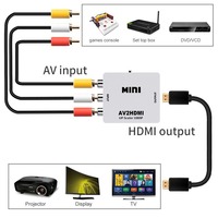 Mini Convertidor de Mini-USB a AV con Salida de CA para Uso con Laptop, Video HD 1080p, 3 Entradas RCA para Adaptador