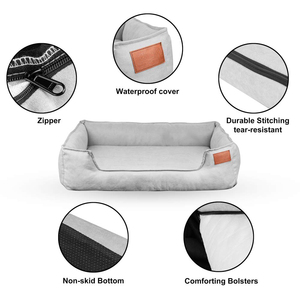 Custom Size XL XXL Comfortable Memory Foam <strong>Dog</strong> <strong>Bed</strong> Modern Square Pet <strong>Cave</strong> with Solid Pattern for Large <strong>Dogs</strong> and Cats Washable - Product Image 6