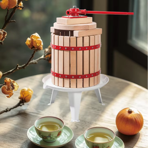 12L <b>Juicer</b> Wooden <b>Hand</b> Push Large Capacity Convenient Mobile Fruit and Vegetable Press - Product Image 1