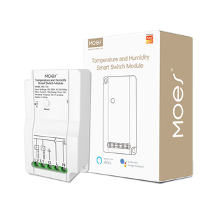 Moes Tuya WiFi Interruptor inteligente de temperatura y humedad Sensor Remoto inalámbrico Salida de relé dual Alexa Google Home - Product Image 1
