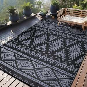 Résistant aux UV personnalisé réversible tissé recyclé polypropylène plastique paille abstrait intérieur extérieur <span class=keywords><strong>tapis</strong></span> <span class=keywords><strong>tapis</strong></span> - Product Image 1