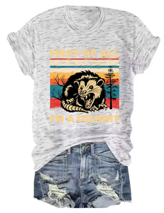T-shirt décontracté pour homme 100 % coton, col rond, imprimé graphique amusant, légèrement extensible, lavable en machine, style streetwear estival - Product Image 4