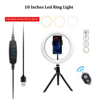 Éclairage Ring Light à Led de 10 pouces avec trépied, haute qualité, pour Selfie, vidéo Youtube, maquillage