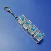 Porte-clés clavier à interrupteur transparent avec impression UV, motif dessin animé - Matériau ABS léger pour usage quotidien au bureau et à la maison