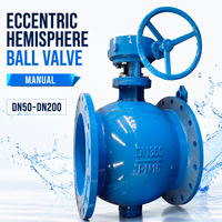 Vanne à molette manuelle excentrique à engrenage à vis sans fin PN16 à brides en fonte ductile avec joint PTFE pour pipeline de traitement de l'eau DN50-DN200