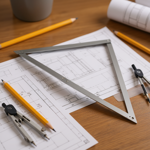 Règle triangulaire en métal carrée d'angle 30 cm pour le dessin technique et la mesure - Product Image 3