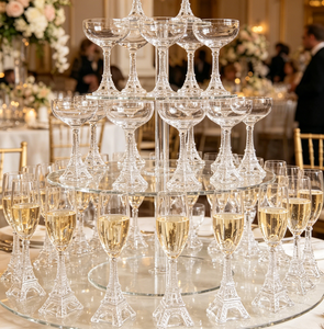 Flûtes à champagne Tour Eiffel en gros, gobelets à vin en verre transparent pour le dropshipping et la vente au détail - Product Image 1