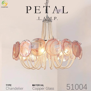 Lampadario in Vetro di Murano <span class=keywords><strong>Rosa</strong></span>, Stile Francese, Lussuoso e Romantico, per Soggiorno e Camera da Letto Principale - Product Image 2