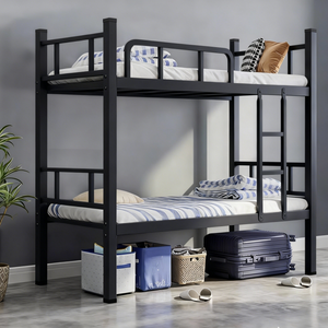 Современная двухъярусная металлическая кровать из стальных труб для общежития школы - Product Image 2