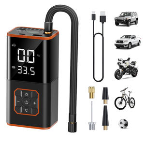 Беспроводной многофункциональный электрический насос для шин, мини портативный воздушный насос со светодиодным дисплеем для автомобильных шин, перезаряжаемый компрессор - Product Image 1