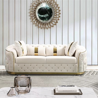 Canapé modulable de luxe européen en tissu avec boucles, idéal pour salon américain, design simple, usage en villa