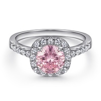 Ensemble de bagues tendance pour femmes en argent 925 plaqué rhodium avec pierres CZ serties en halo, certifiées et personnalisables pour fiançailles, mariage et anniversaire