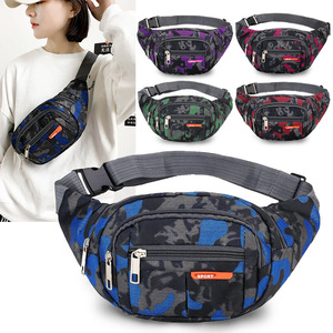 Men's Waist Bag Large Capacity Oxford Cloth Water Proof Outdoor Cycling Travel Unisex Anti Theft Shoulder Bag Blue Red Purple - Product Image 1