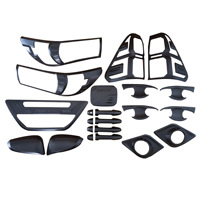 Kit complet YYCAR pour Toyota Hilux Revo 2015-2019, accessoires chromés noirs, garnitures, autocollants, couvre-miroir de porte, couvre-poignée, couvre-phare antibrouillard