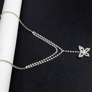 À la mode Plaqué Or Mince Sexy Lettres Chaîne Bijoux De Luxe Bling Strass Cristal Coeur Papillon Taille Chaîne Pour Les Femmes - Product Image 3