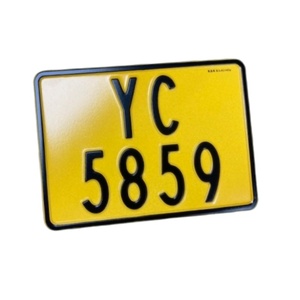 <span class=keywords><strong>Targhe</strong></span> Moto Personalizzate in <span class=keywords><strong>Ottone</strong></span> Stile Asiatico, Numeri e Lettere in Rilievo, Decorazione Auto Lucida/Cromata Nera - Product Image 3